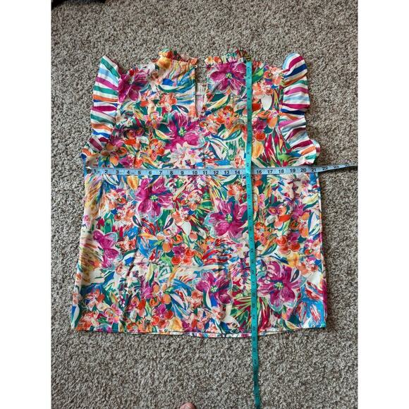 Flying Tomato TREAT YOU BETTER floral, tank top, size women’s large - Picture 6 of 9